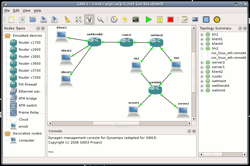 Как сохранить проект в gns3